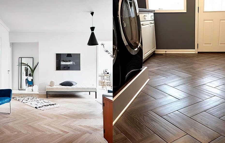 Suelos de madera en espiga en diferentes efectos