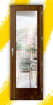 Balconera 200 cm alto de Madera Natural de Iroko Mod. V1 Teñida