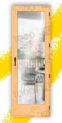 Balconera 200 cm alto de Madera Natural de Pino Mod. V1 Barniz
