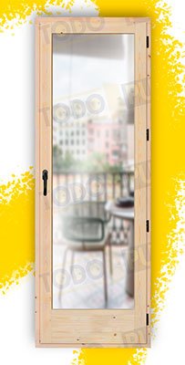 Balconera 200 cm alto de Madera Natural de Pino Mod. V1 Crudo