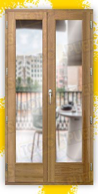 Balconera Grande de Madera Natural de Iroko Mod. V2 Crudo