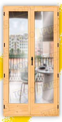 Balconera 200 cm alto de Madera Natural de Pino Mod. V2 Barniz
