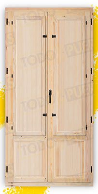 Balconera 200 cm alto de Madera Natural de Pino Mod. Huelva V2 Crudo