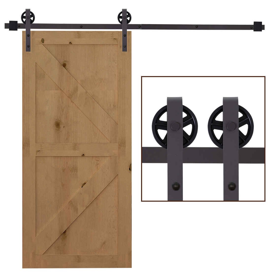Guía para Puerta Corredera Tipo Rueda de Granero (NEGRA)