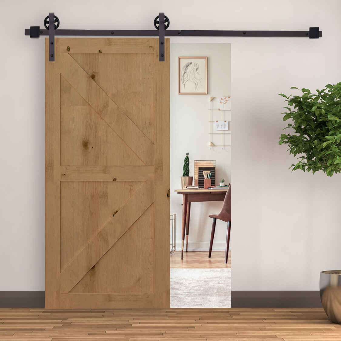 Guía para Puerta Corredera Tipo Rueda de Granero (NEGRA)