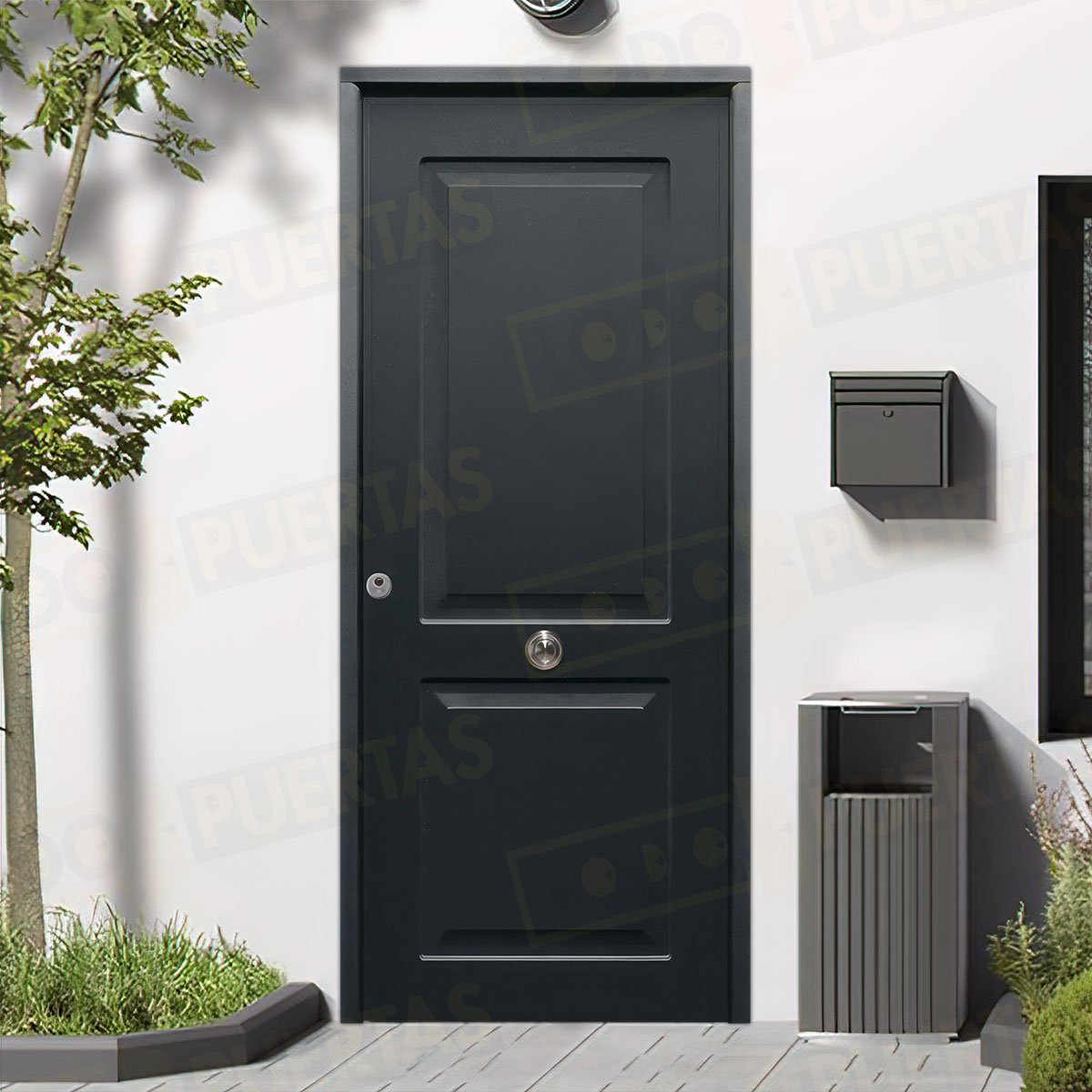 Puerta Acorazada Clásica Sagacor 100 Gris Oxidon (Dos Caras Iguales)