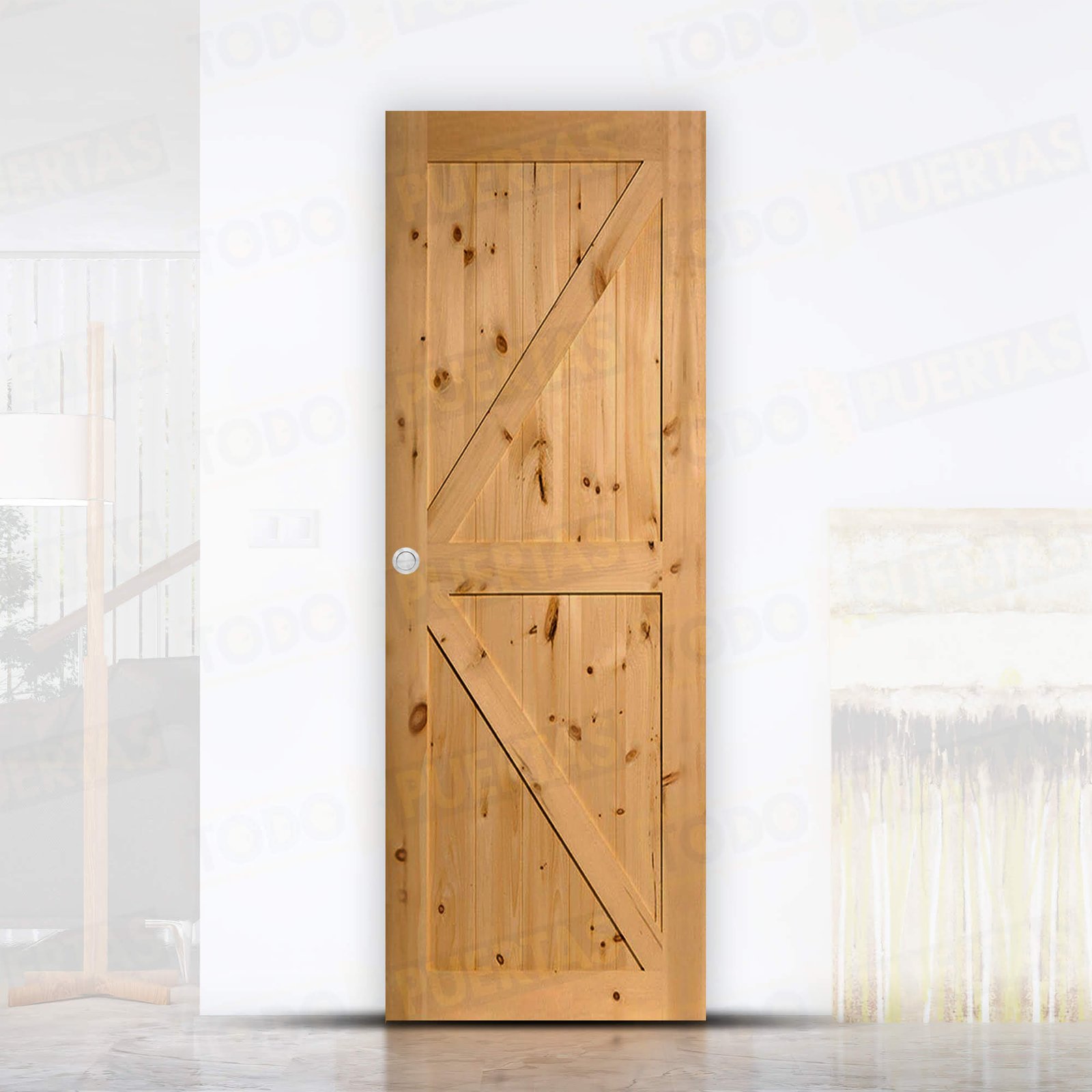 Puerta Corredera de Granero Pino Macizo Mod. GR001 Tenida