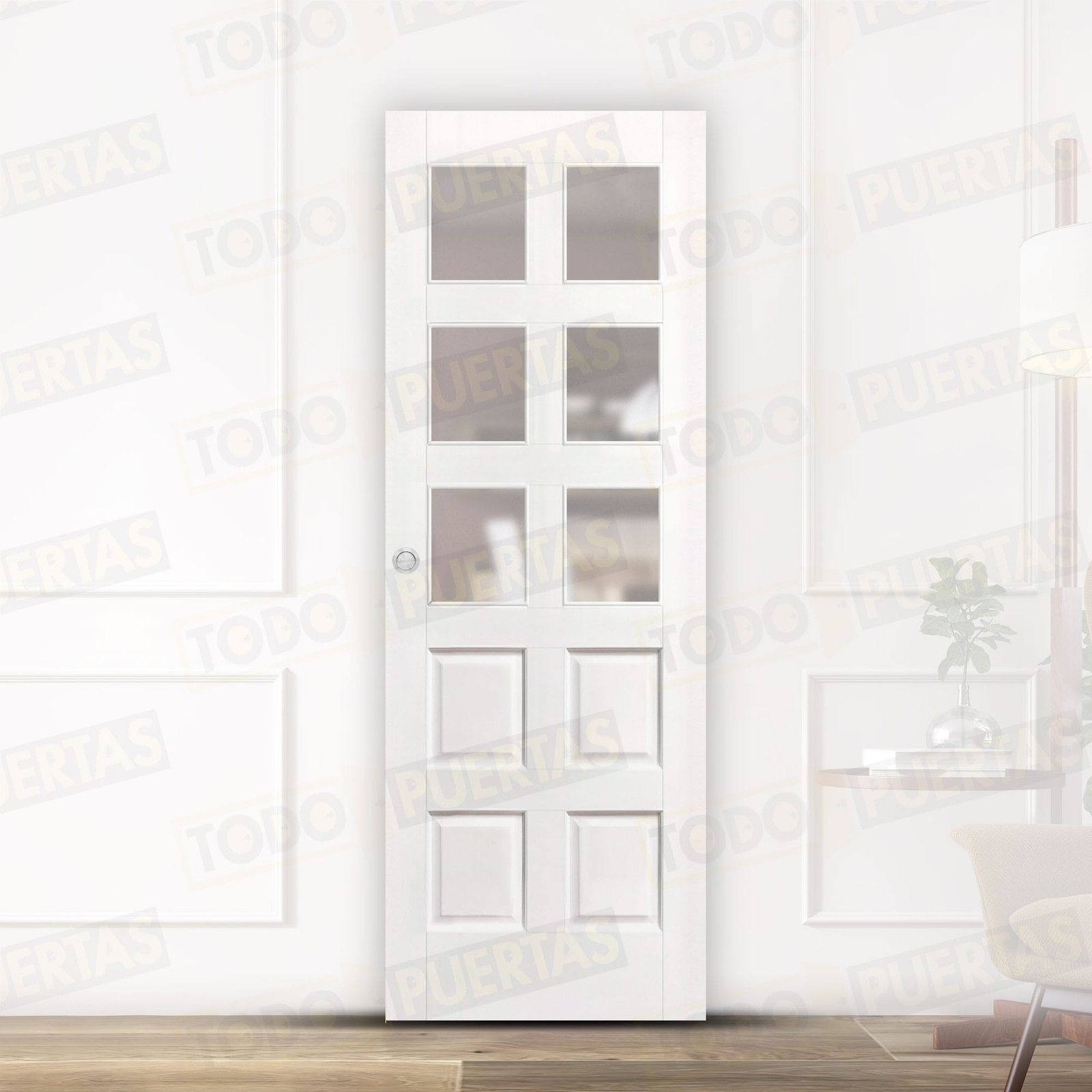 Puerta Corredera Mod. Blasco 10 ZV6 Lacada Blanca