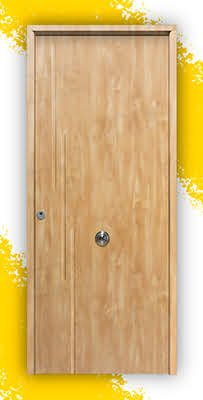 Puerta Galvanizada Camelia / 1110 Saga 100 Roble (Cara Interior Lisa)