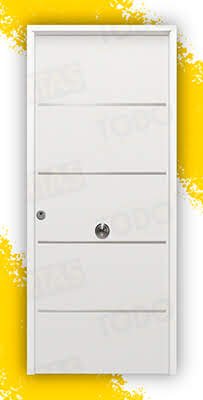 Puerta Galvanizada Cintia FM / 1110 Saga 100 Blanca (Cara Interior Lisa)
