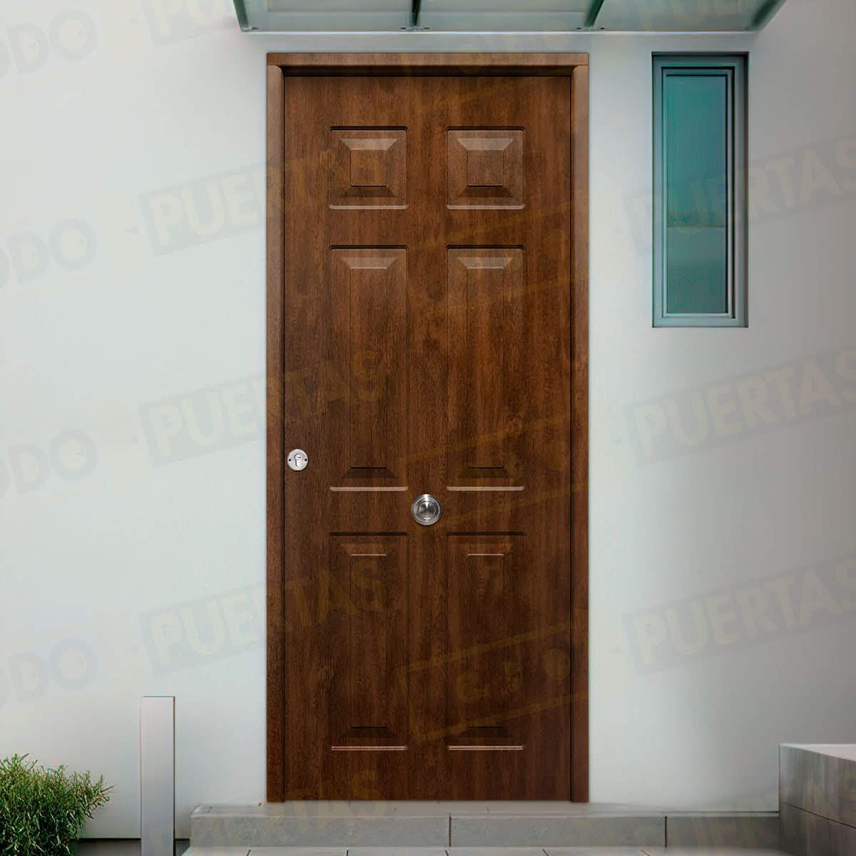 Puerta Galvanizada Yedra Saga M-100 LM Roble Viejo (Cara Interior Lisa)