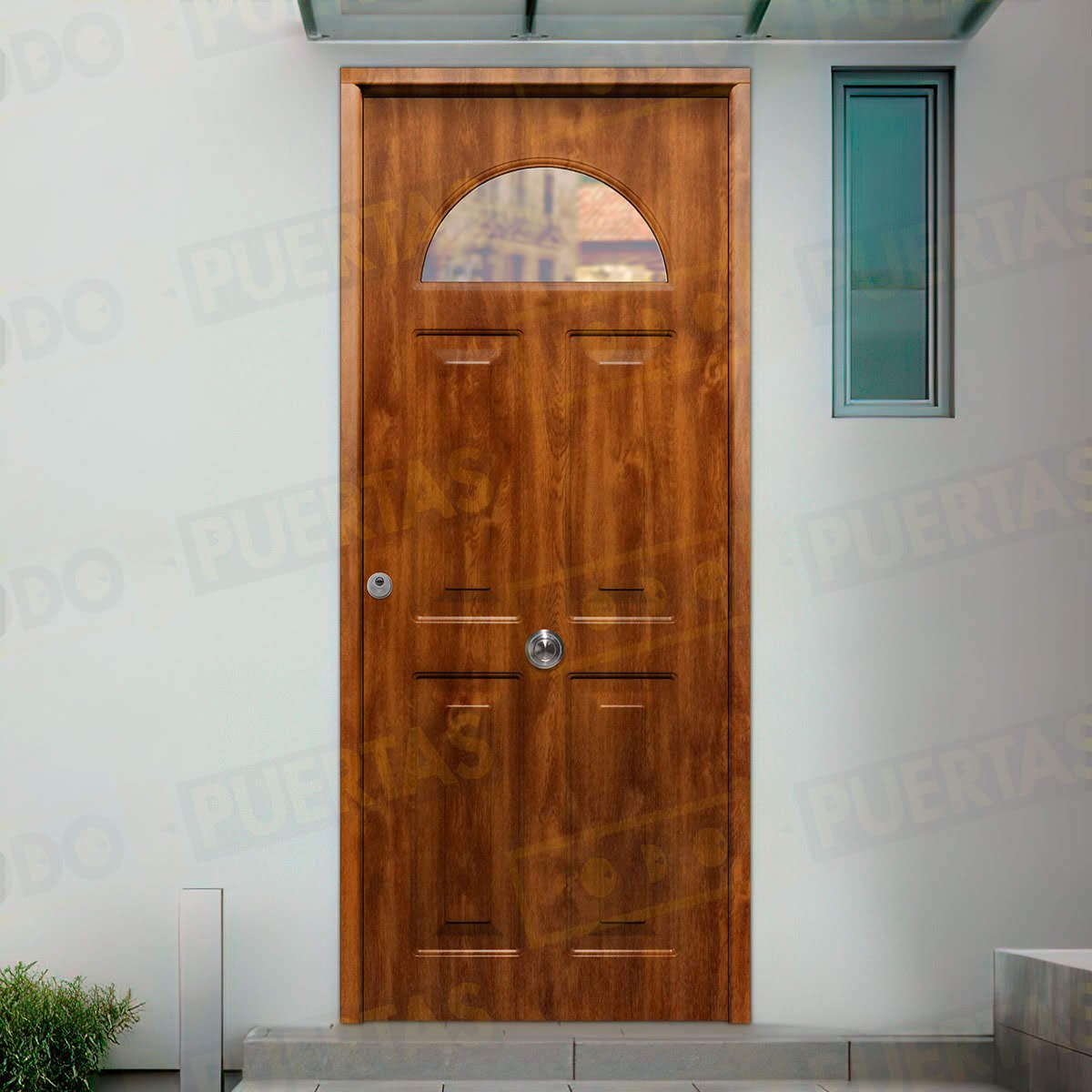 Puerta Galvanizada Coral-CR / Coral-Cr Saga 100 Cristal Embero (Dos Caras Iguales)