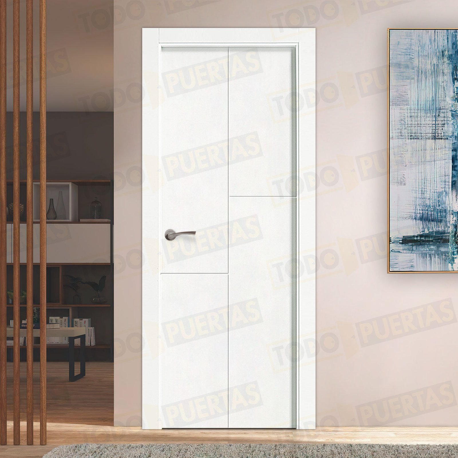 Puerta Block Maciza Lacada Blanca Mod. Ruanda