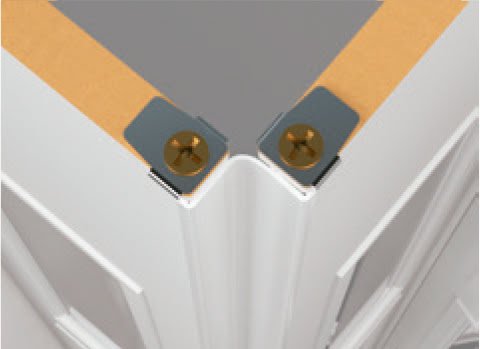 Puerta plegable DM madera con vidriera