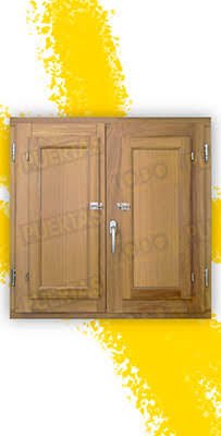 Ventana de Madera Natural de Iroko Mod. Huelva V2 Crudo